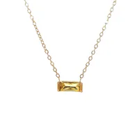 Vintage Style Simple Style Rectangle 304 Stainless Steel Inlay Birthstone 18K Gold Plated Women's Bracelets Necklace sku image 23
