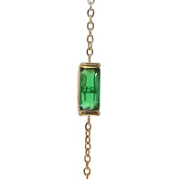 Vintage Style Simple Style Rectangle 304 Stainless Steel Inlay Birthstone 18K Gold Plated Women's Bracelets Necklace sku image 6
