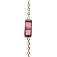 Vintage Style Simple Style Rectangle 304 Stainless Steel Inlay Birthstone 18K Gold Plated Women's Bracelets Necklace sku image 8
