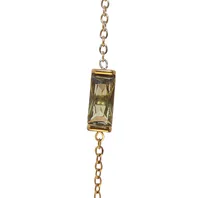 Vintage Style Simple Style Rectangle 304 Stainless Steel Inlay Birthstone 18K Gold Plated Women's Bracelets Necklace sku image 9