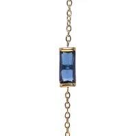 Vintage Style Simple Style Rectangle 304 Stainless Steel Inlay Birthstone 18K Gold Plated Women's Bracelets Necklace sku image 10