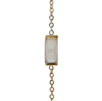 Vintage Style Simple Style Rectangle 304 Stainless Steel Inlay Birthstone 18K Gold Plated Women's Bracelets Necklace sku image 11
