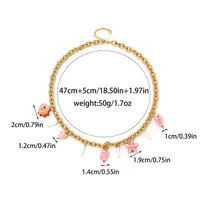 Cartoon Style Cute Beach Starfish Conch Fish 304 Stainless Steel Enamel Pearl 14K Gold Plated Women's Multi Charms Necklace sku image 1