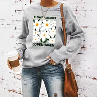 Women's Hoodie Long Sleeve Hoodies & Sweatshirts Casual Letter Flower main image 2