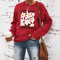 Women's Hoodie Long Sleeve Hoodies & Sweatshirts Casual Letter Flower main image 3