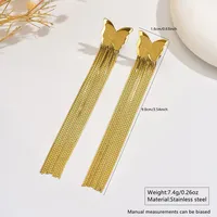 1 Pair Classic Style Butterfly 304 Stainless Steel 18K Gold Plated Drop Earrings main image 2
