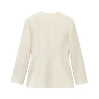 Women's Elegant Solid Color Belt Tie Blazer main image 5