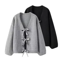 Women's Sweater Long Sleeve Sweaters & Cardigans Vacation Simple Style Bow Knot main image 3