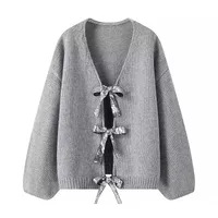 Women's Sweater Long Sleeve Sweaters & Cardigans Vacation Simple Style Bow Knot sku image 2