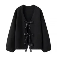 Women's Sweater Long Sleeve Sweaters & Cardigans Vacation Simple Style Bow Knot sku image 6
