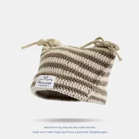 Women's Cartoon Style Simple Style Stripe Knitting Eaveless Wool Cap sku image 2