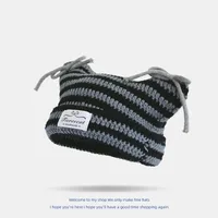 Women's Cartoon Style Simple Style Stripe Knitting Eaveless Wool Cap sku image 6