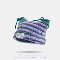 Women's Cartoon Style Simple Style Stripe Knitting Eaveless Wool Cap sku image 3