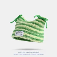 Women's Cartoon Style Simple Style Stripe Knitting Eaveless Wool Cap sku image 1