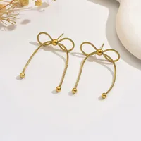 1 Pair Cute Sweet Simple Style Bow Knot 304 Stainless Steel 18K Gold Plated Drop Earrings main image 4