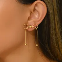 1 Pair Cute Sweet Simple Style Bow Knot 304 Stainless Steel 18K Gold Plated Drop Earrings main image 2