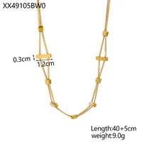 Simple Style Geometric Titanium Steel Beaded Plating Inlay Zircon Women's Necklace main image 5