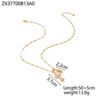 Simple Style Cross Titanium Steel Plating Inlay Zircon Women's Pendant Necklace sku image 2
