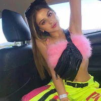 Fashion Sexy  Women's Mini Vest Strapless Short Top Fluffy Fit Trendy Nightclub Punk Style Short Slim Fit main image 2