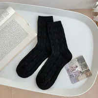 Women's Basic Solid Color Cotton Crew Socks A Pair sku image 2