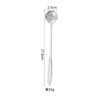 Stainless Steel Cherry Blossom Spoon Household Creative New Style Gold Long Handle Ice Spoon Coffee Mixing Spoon Dessert Spoon Tableware Wholesale sku image 7