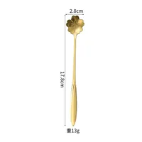 Stainless Steel Cherry Blossom Spoon Household Creative New Style Gold Long Handle Ice Spoon Coffee Mixing Spoon Dessert Spoon Tableware Wholesale sku image 19