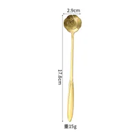 Stainless Steel Cherry Blossom Spoon Household Creative New Style Gold Long Handle Ice Spoon Coffee Mixing Spoon Dessert Spoon Tableware Wholesale sku image 18