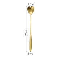 Stainless Steel Cherry Blossom Spoon Household Creative New Style Gold Long Handle Ice Spoon Coffee Mixing Spoon Dessert Spoon Tableware Wholesale sku image 16