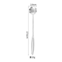 Stainless Steel Cherry Blossom Spoon Household Creative New Style Gold Long Handle Ice Spoon Coffee Mixing Spoon Dessert Spoon Tableware Wholesale sku image 6