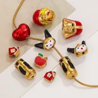 Cartoon Style Cute Fruit Heart Shape 304 Stainless Steel Plating DIY Jewelry Accessories main image 2