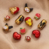 Cartoon Style Cute Fruit Heart Shape 304 Stainless Steel Plating DIY Jewelry Accessories main image 4