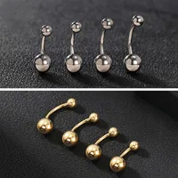 Simple Style Classic Style Round Rhinestone Pure Titanium Titanium Alloy Rhinestones 14K Gold Plated White Gold Plated Unisex Belly Ring main image 3