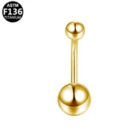 Simple Style Classic Style Round Rhinestone Pure Titanium Titanium Alloy Rhinestones 14K Gold Plated White Gold Plated Unisex Belly Ring sku image 9