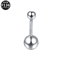 Simple Style Classic Style Round Rhinestone Pure Titanium Titanium Alloy Rhinestones 14K Gold Plated White Gold Plated Unisex Belly Ring sku image 3