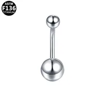 Simple Style Classic Style Round Rhinestone Pure Titanium Titanium Alloy Rhinestones 14K Gold Plated White Gold Plated Unisex Belly Ring sku image 5