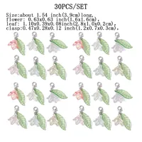 Vacation Sweet Pastoral Leaf Flower Arylic Bag Pendant sku image 1