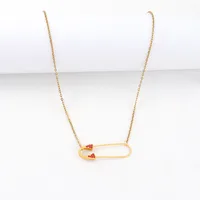 Simple Style Classic Style Pin 201 Stainless Steel Copper Zircon Women's Pendant Necklace main image 3