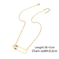 Simple Style Classic Style Pin 201 Stainless Steel Copper Zircon Women's Pendant Necklace sku image 1