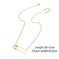 Simple Style Classic Style Pin 201 Stainless Steel Copper Zircon Women's Pendant Necklace sku image 2