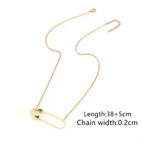 Simple Style Classic Style Pin 201 Stainless Steel Copper Zircon Women's Pendant Necklace sku image 4