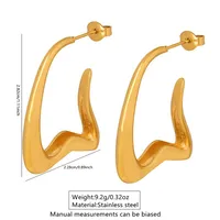 1 Pair Simple Style Classic Style Solid Color 304 Stainless Steel 18K Gold Plated Earrings main image 2