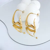 1 Pair Simple Style Classic Style Solid Color 304 Stainless Steel 18K Gold Plated Earrings main image 3