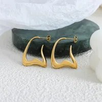 1 Pair Simple Style Classic Style Solid Color 304 Stainless Steel 18K Gold Plated Earrings main image 6