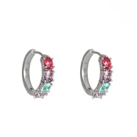 1 Pair XUPING Simple Style Geometric Inlay Copper Artificial Gemstones 18K Gold Plated Earrings main image 1