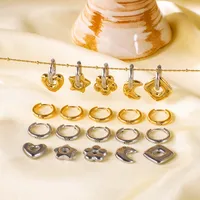 1 Pair IG Style Commute Geometric Star Heart Shape Plating 304 Stainless Steel Drop Earrings main image 1