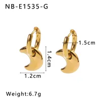 1 Pair IG Style Commute Geometric Star Heart Shape Plating 304 Stainless Steel Drop Earrings sku image 10