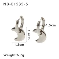 1 Pair IG Style Commute Geometric Star Heart Shape Plating 304 Stainless Steel Drop Earrings sku image 4