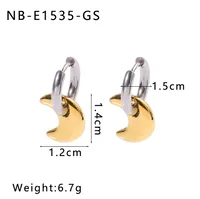 1 Pair IG Style Commute Geometric Star Heart Shape Plating 304 Stainless Steel Drop Earrings sku image 11