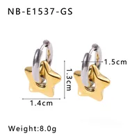 1 Pair IG Style Commute Geometric Star Heart Shape Plating 304 Stainless Steel Drop Earrings sku image 15
