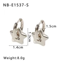 1 Pair IG Style Commute Geometric Star Heart Shape Plating 304 Stainless Steel Drop Earrings sku image 6